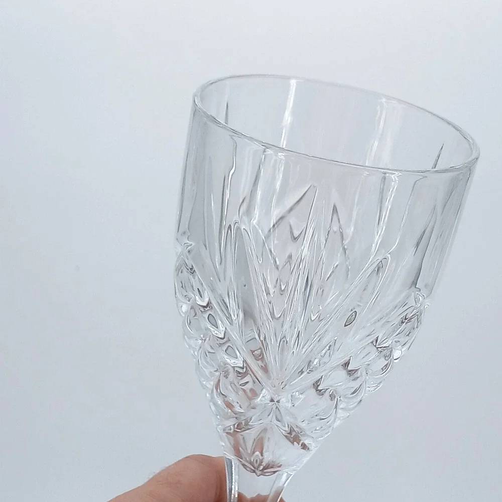 Shannon Crystal by Godinger Dublin Pattern Wine Water Goblet Glasses 8
